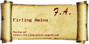 Firling Amina névjegykártya